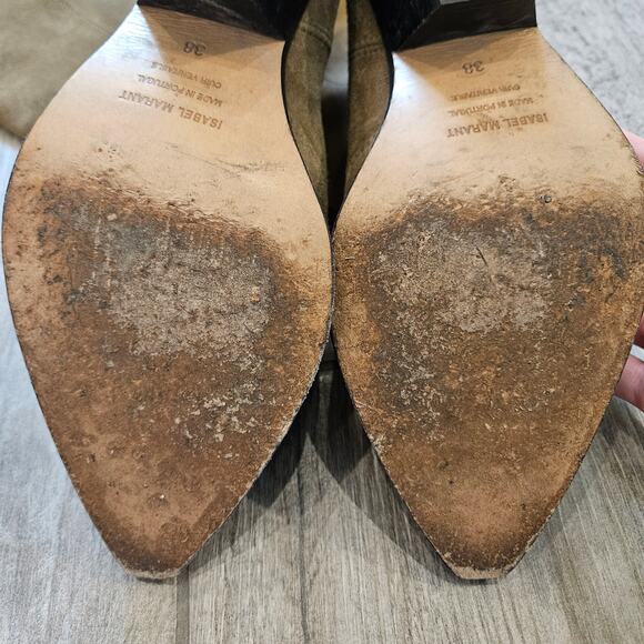 Isabel Marant Denvee Suede Knee High Boots Women EU 38 US 8 Taupe Western - Picture 14 of 16